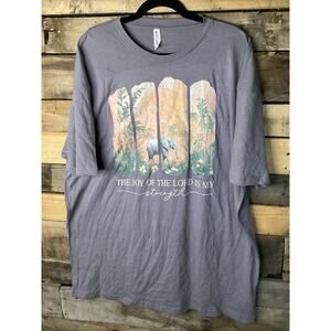 Love In Faith Grey The Joy Of The Lord Is My Strength Size 2XL
